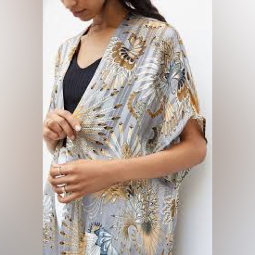 Anthropologie Feathers Kimono